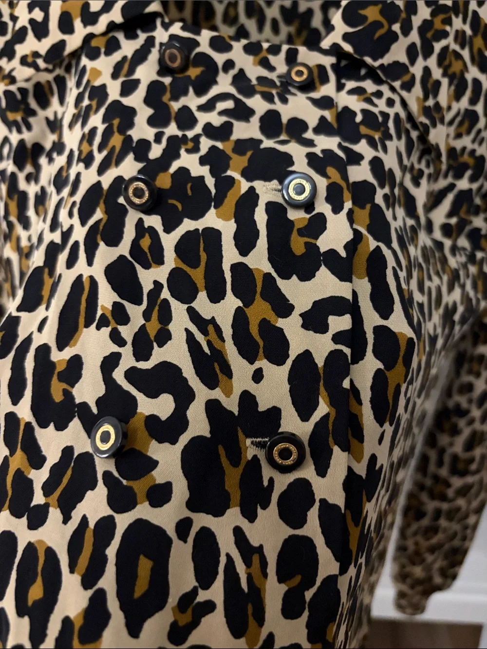 Tory Burch Leopard-Print 100% Silk Top in Beige, Black, Brown
